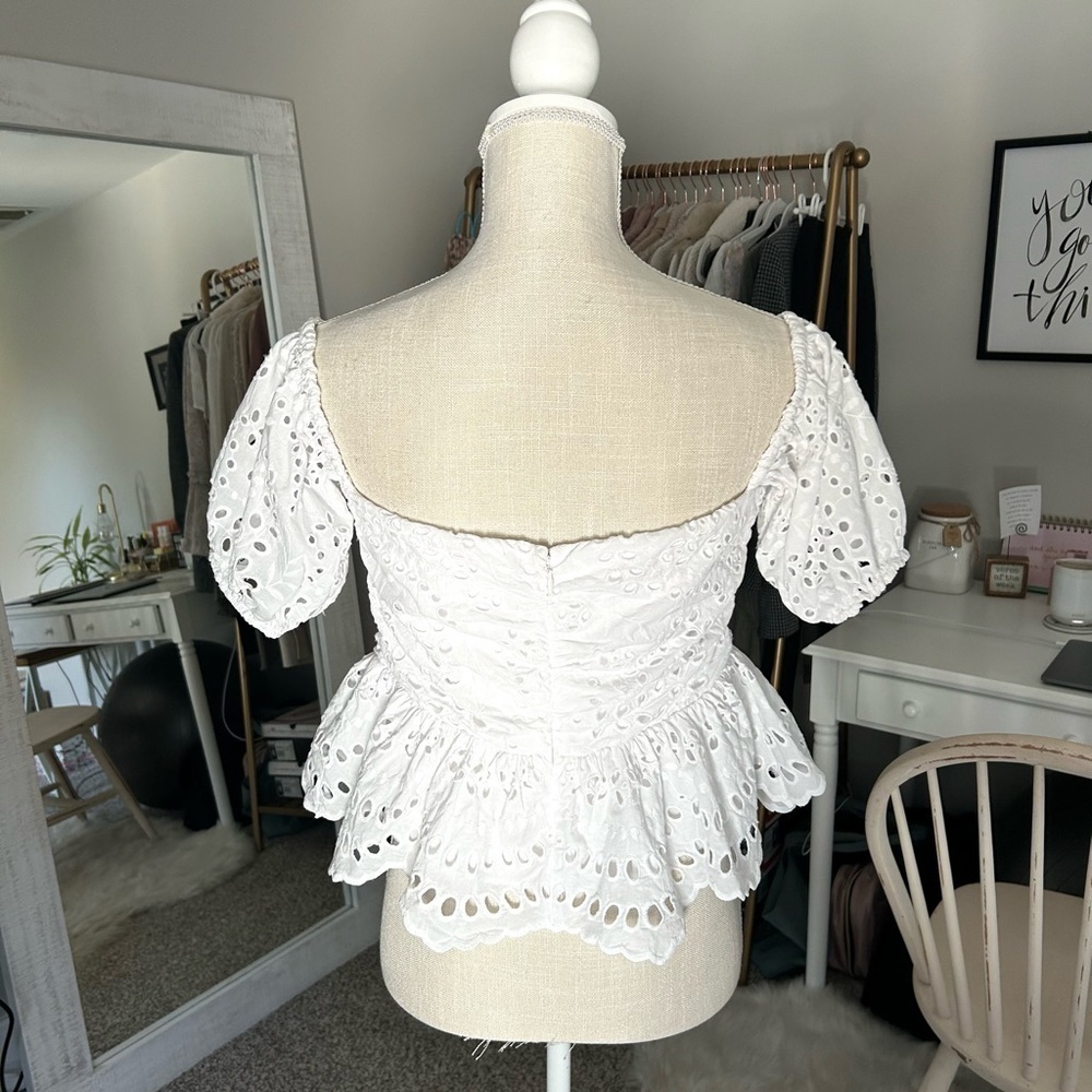 • Express • Eyelet Lace Off The Shoulder Top - Picture 11 of 16
